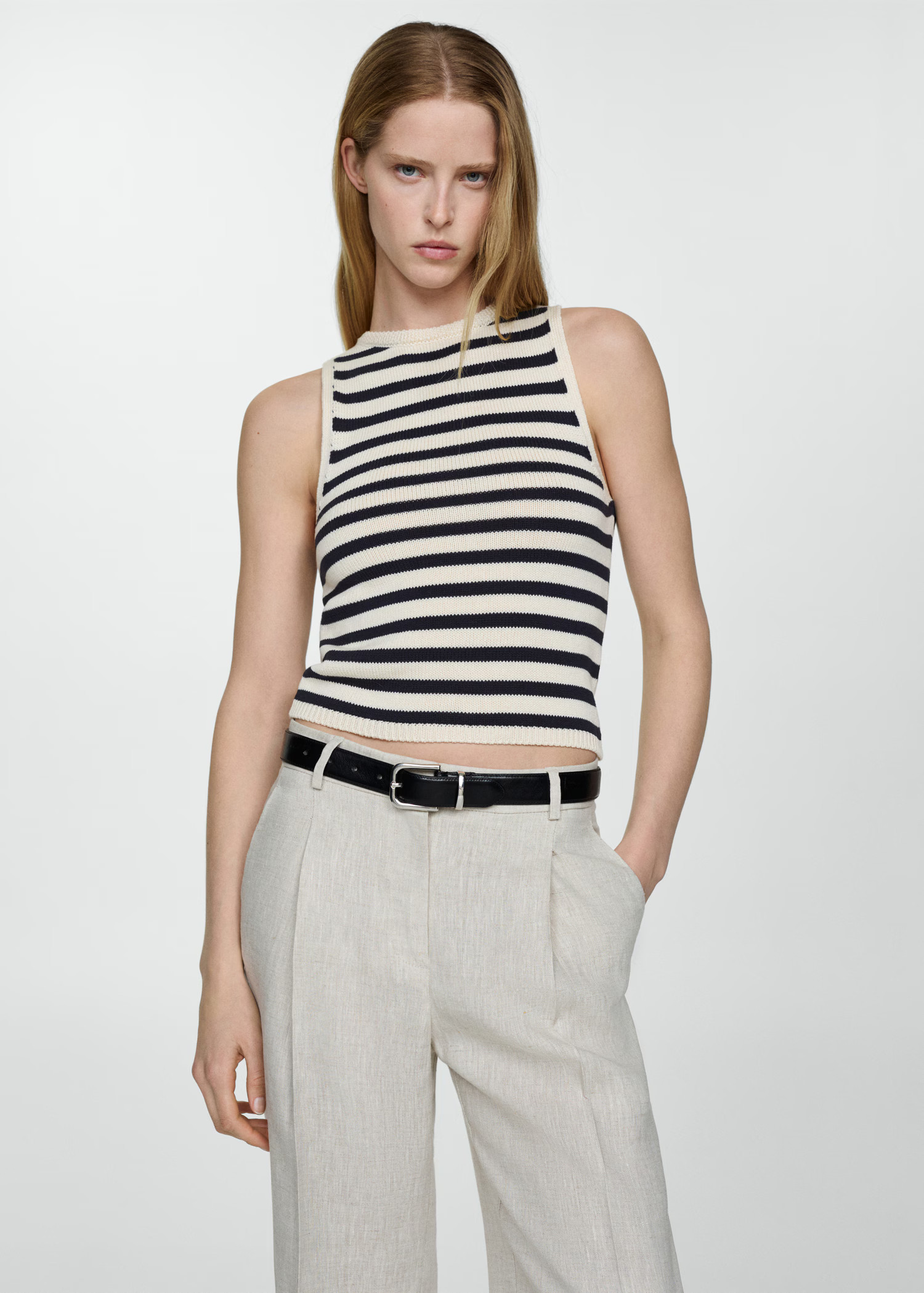 Cotton-blend knit top - Woman | MANGO USA | MANGO (US)