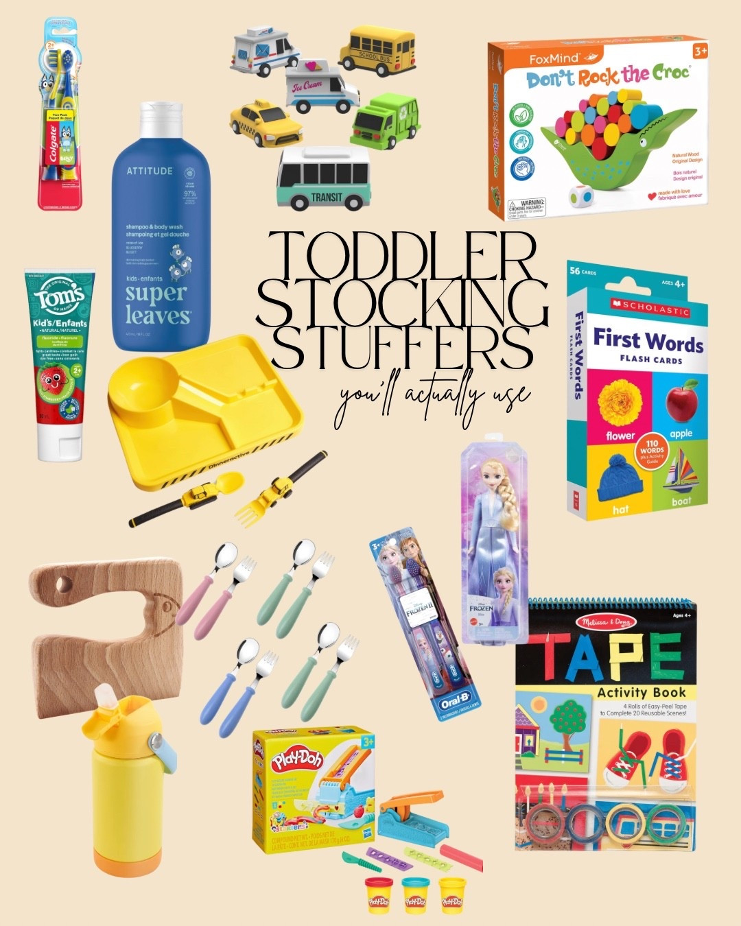 Practical toddler stocking stuffers you’ll actually use for $25 and under! These gifts range from bath toys to food & eating essentials. I also included my personal favourite -- educational toys like flash cards, tape book which is great for fine motor skills, and of course a Montessori inspired toddler knife to help get your kids involved in the kitchen! As a teacher, these are all things I would recommend to any parent. 

#ToddlerGifts #StockingStuffer #LTKChristmas

#LTKkids #LTKgiftguide #LTKholiday