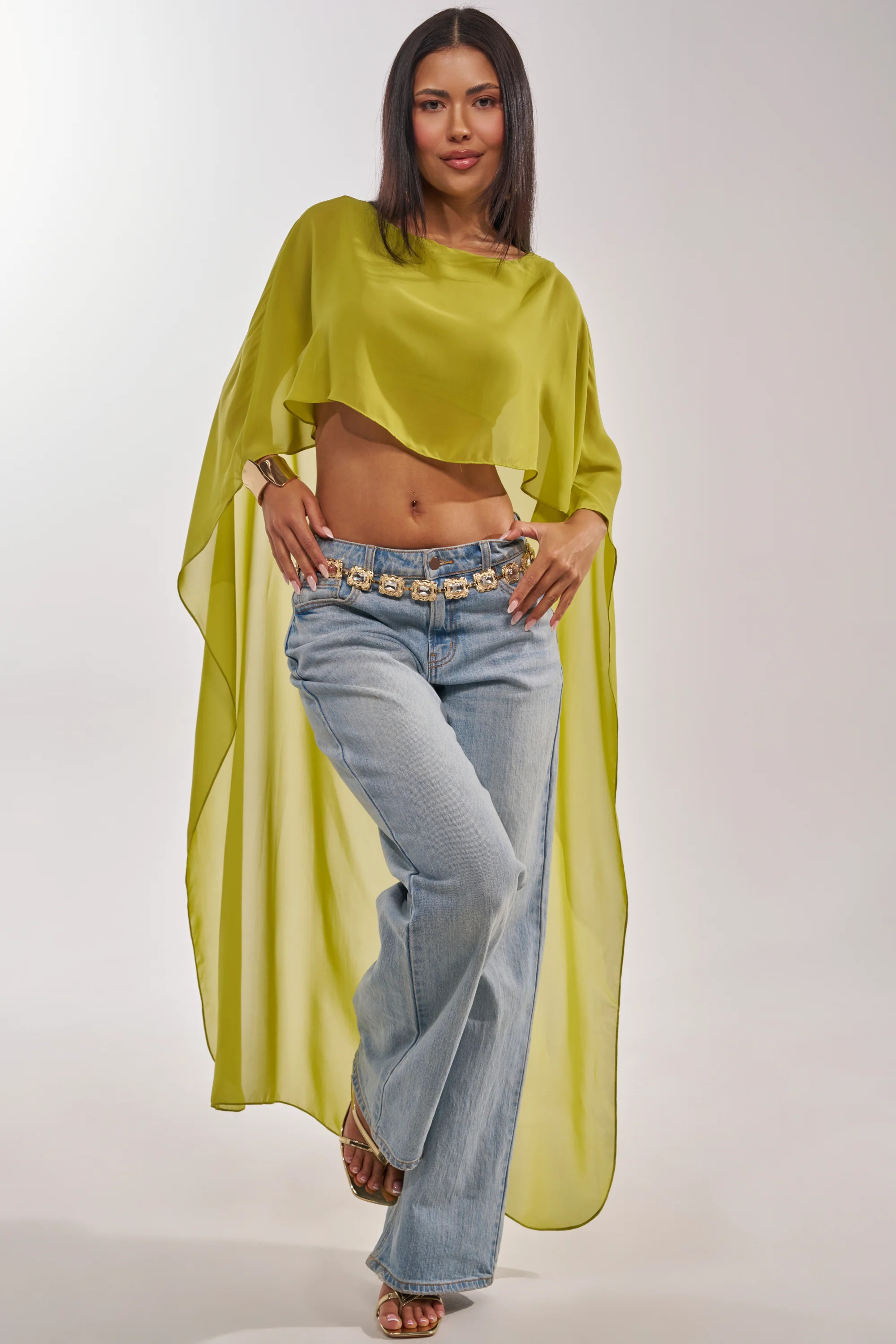 IT GIRL BLOUSE IN CHARTREUSE | AKIRA