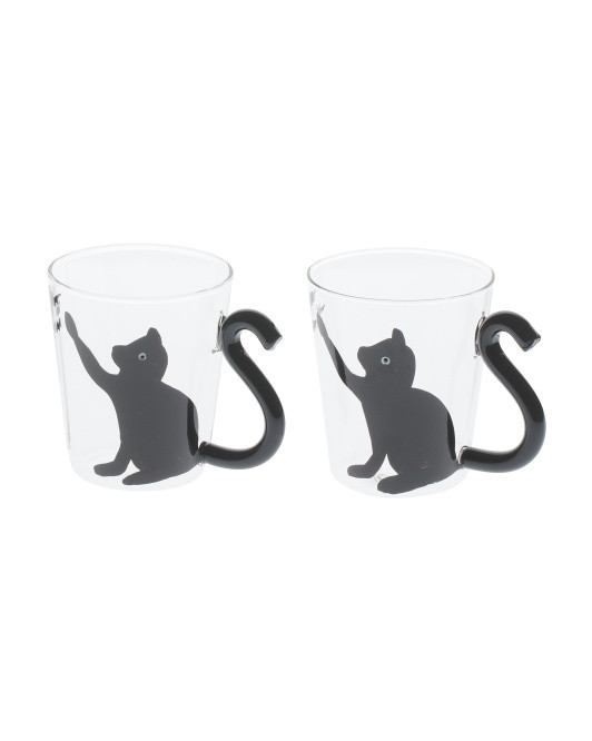 Set Of 2 Cat Glass Coffee Mugs | Halloween | Marshalls | Marshalls