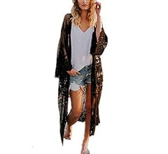 Jeasona Beach Coverups for Women Kimono Robes Cardigans Cover UP Beach Dress | Amazon (US)