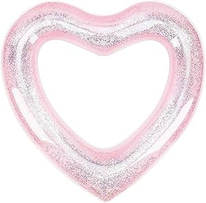 Giant Inflatable Heart Pool Float with Glitter Inside Pool Floatie for Bachelorette Party Wedding... | Amazon (US)
