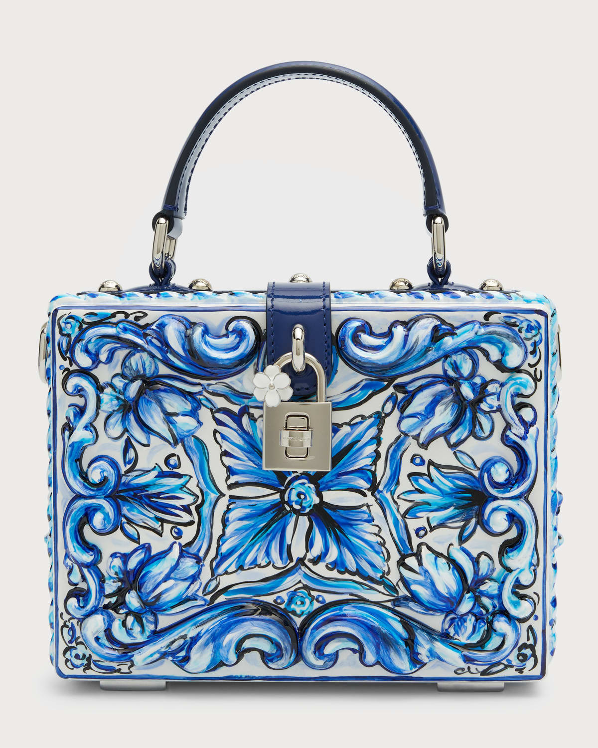 Majolica-Print Top-Handle Bag | Neiman Marcus