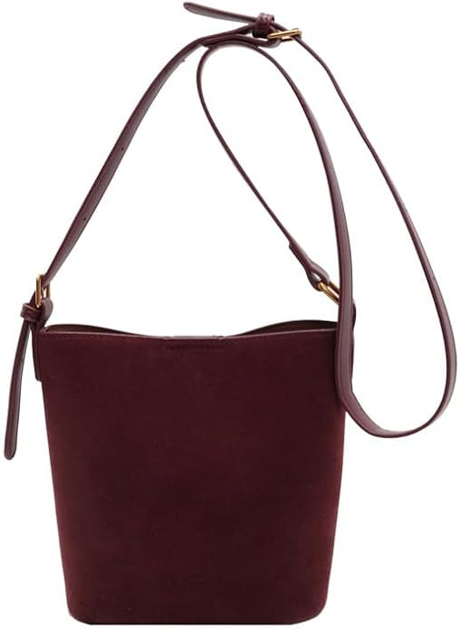 Brown Suede Bag for Women Burgundy Suede Purse Fall Wine Purse Small Crossbody Bag Mini Suede Bag | Amazon (US)