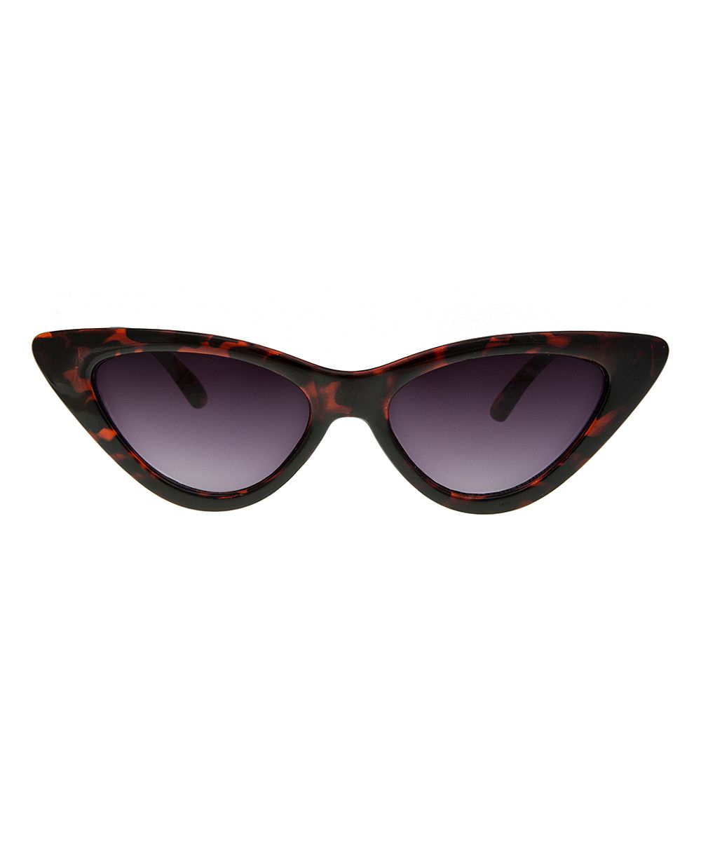 ELOQUII Women's Sunglasses TORT - Black Small Cat-Eye Sunglasses | Zulily