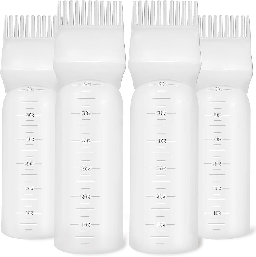 4 botellas aplicadoras de peine de raíz, botella aplicadora de tinte para el cabello de 6 onzas ... | Amazon (US)