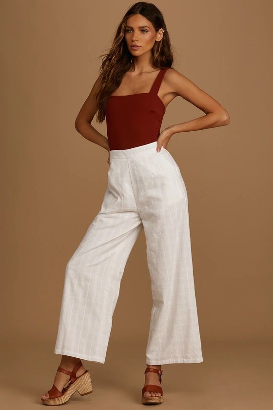 Keep Things Light White High-Waisted Wide-Leg Pants | Lulus (US)