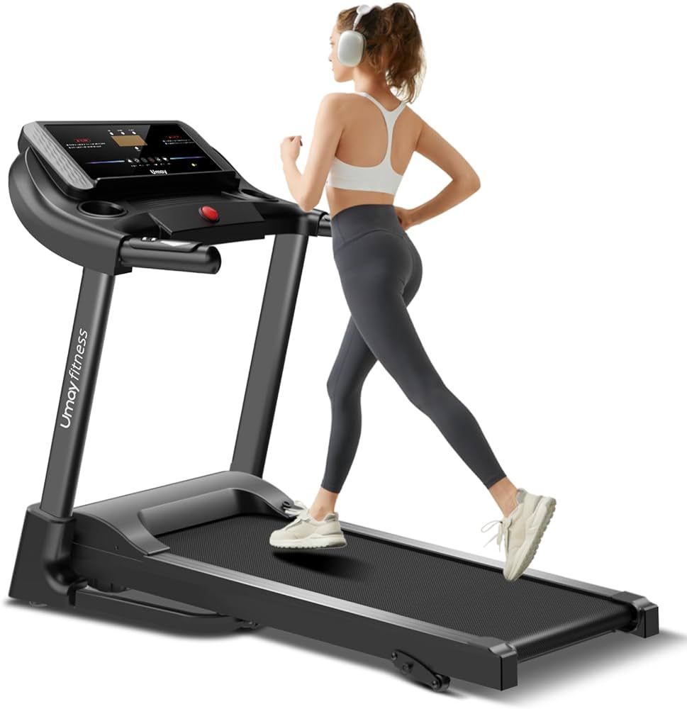 UMAY Fitness Home Folding Incline Treadmill with Pulse Sensors, 3.0 HP Quiet Brushless, 300 lbs C... | Amazon (US)
