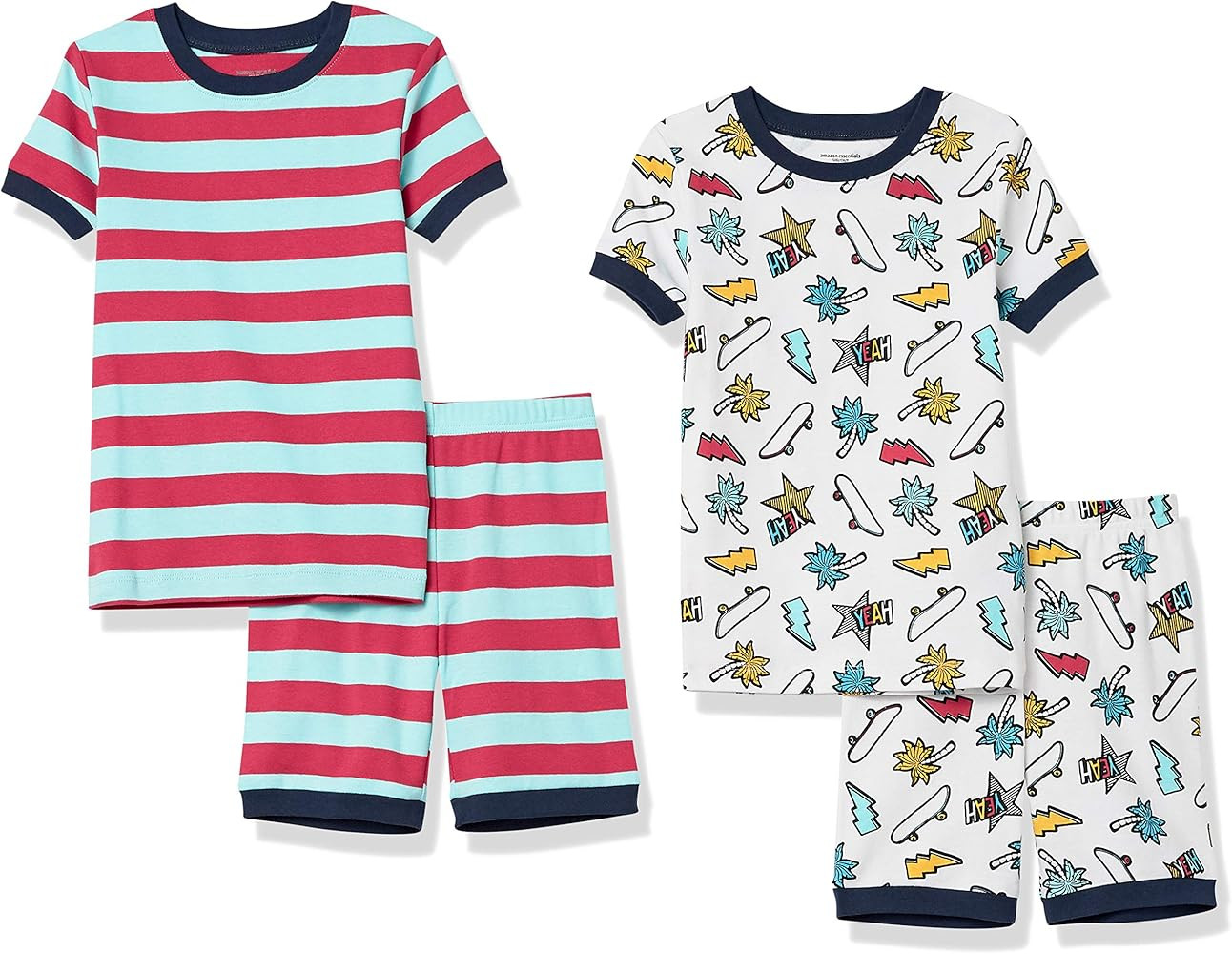 Amazon Essentials Unisex Babies, Toddlers and Kids' Snug-Fit Cotton Pajama Sleepwear Sets | Amazon (US)