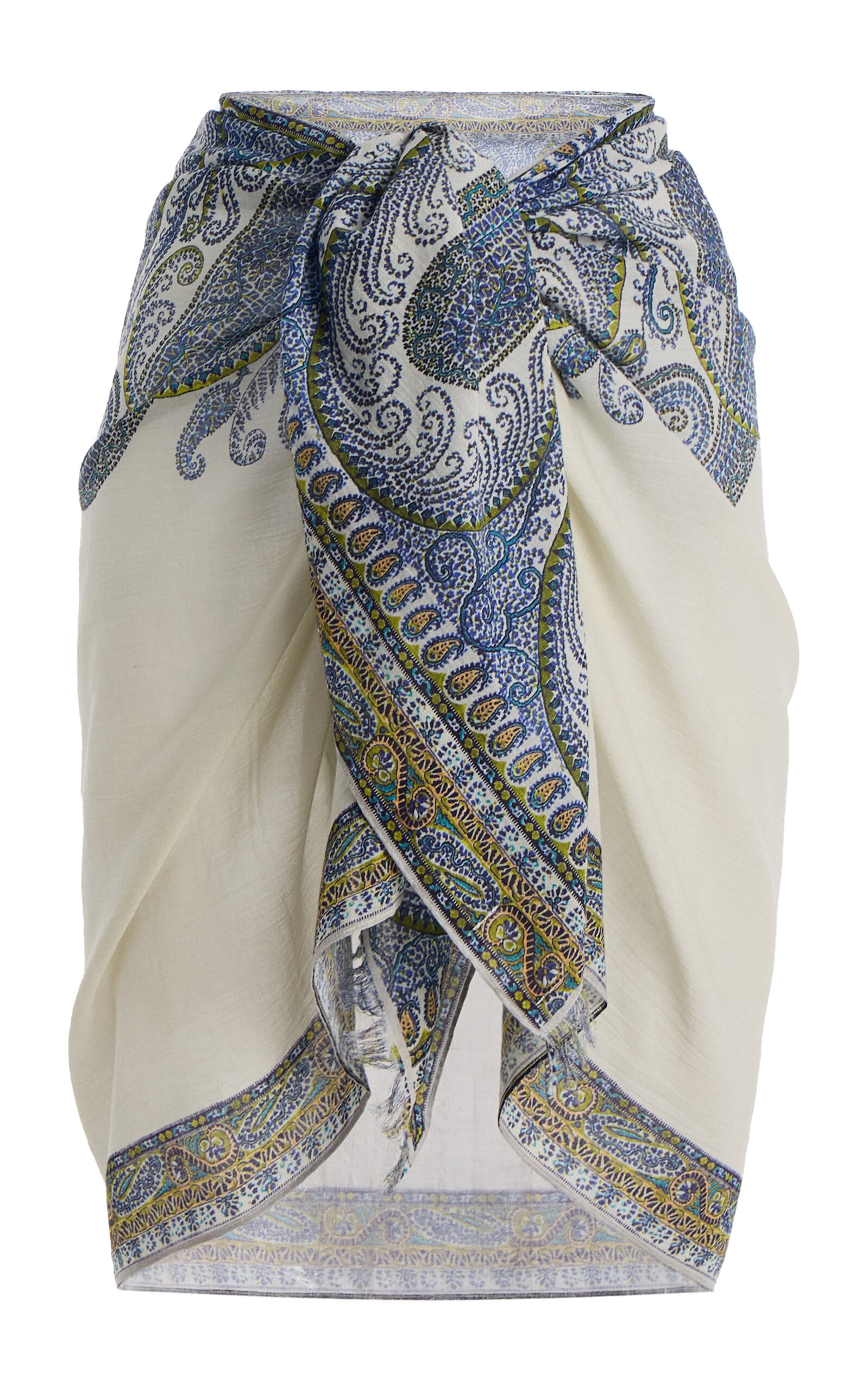 Arcadia Paisley Cotton-Gauze Mini Pareo Skirt | Moda Operandi (Global)