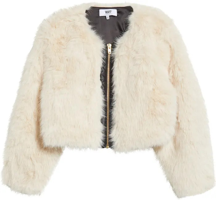 x CHÉRIE MADELEINE Champagne Faux Fur Jacket | Nordstrom