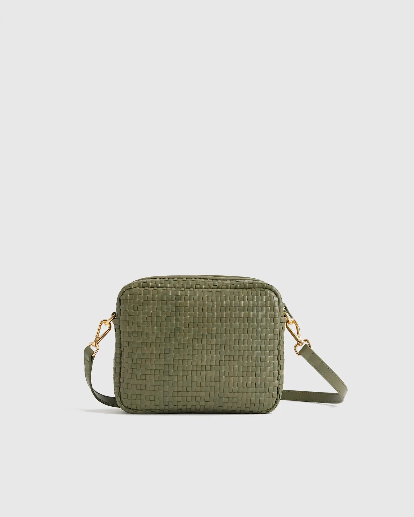Italian Leather Woven Camera Crossbody | Quince