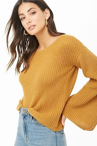 Ribbed Bell-Sleeve Sweater | Forever 21 (US)