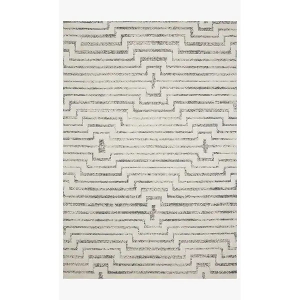 Alexander Home Vail Mid-century Modern Geometric Stripe Area Rug - 6'-7" x 9'-2" - white / sky | Bed Bath & Beyond