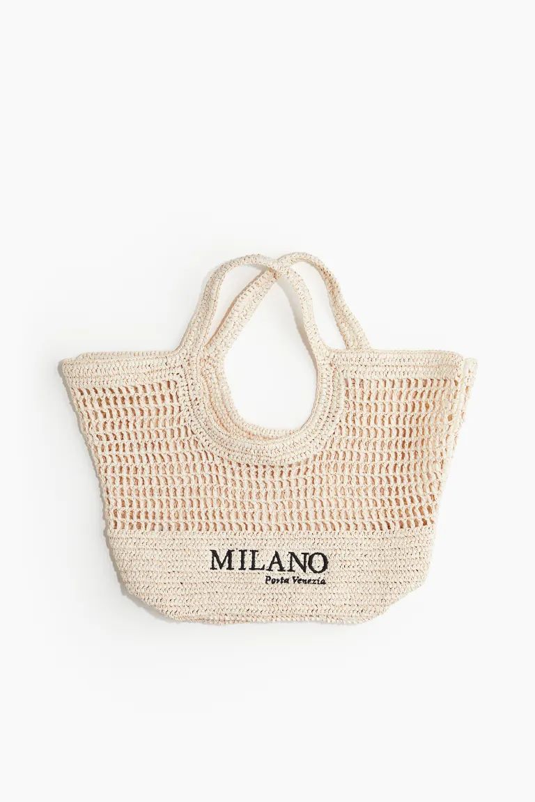 Embroidered Straw Shopper | H&M (US + CA)