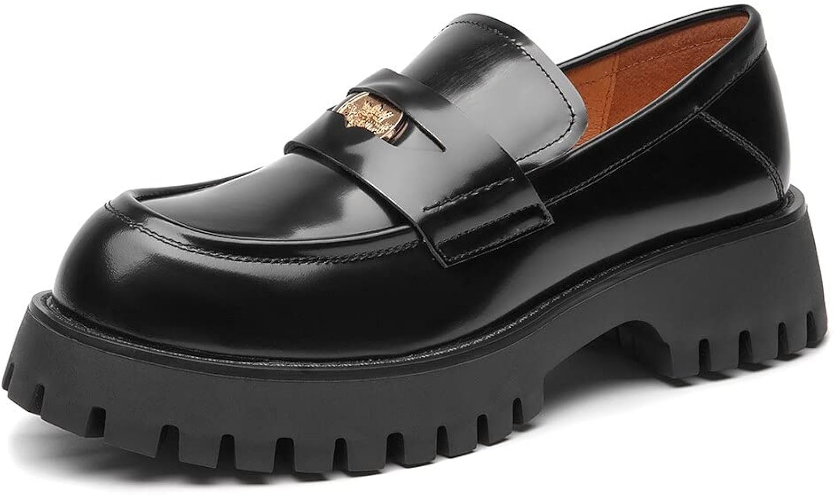 Beautoday Womens Platform Loafers, Chunky Loafers for Women, Chunky Heel Lug Sole Loafers with Ro... | Amazon (US)