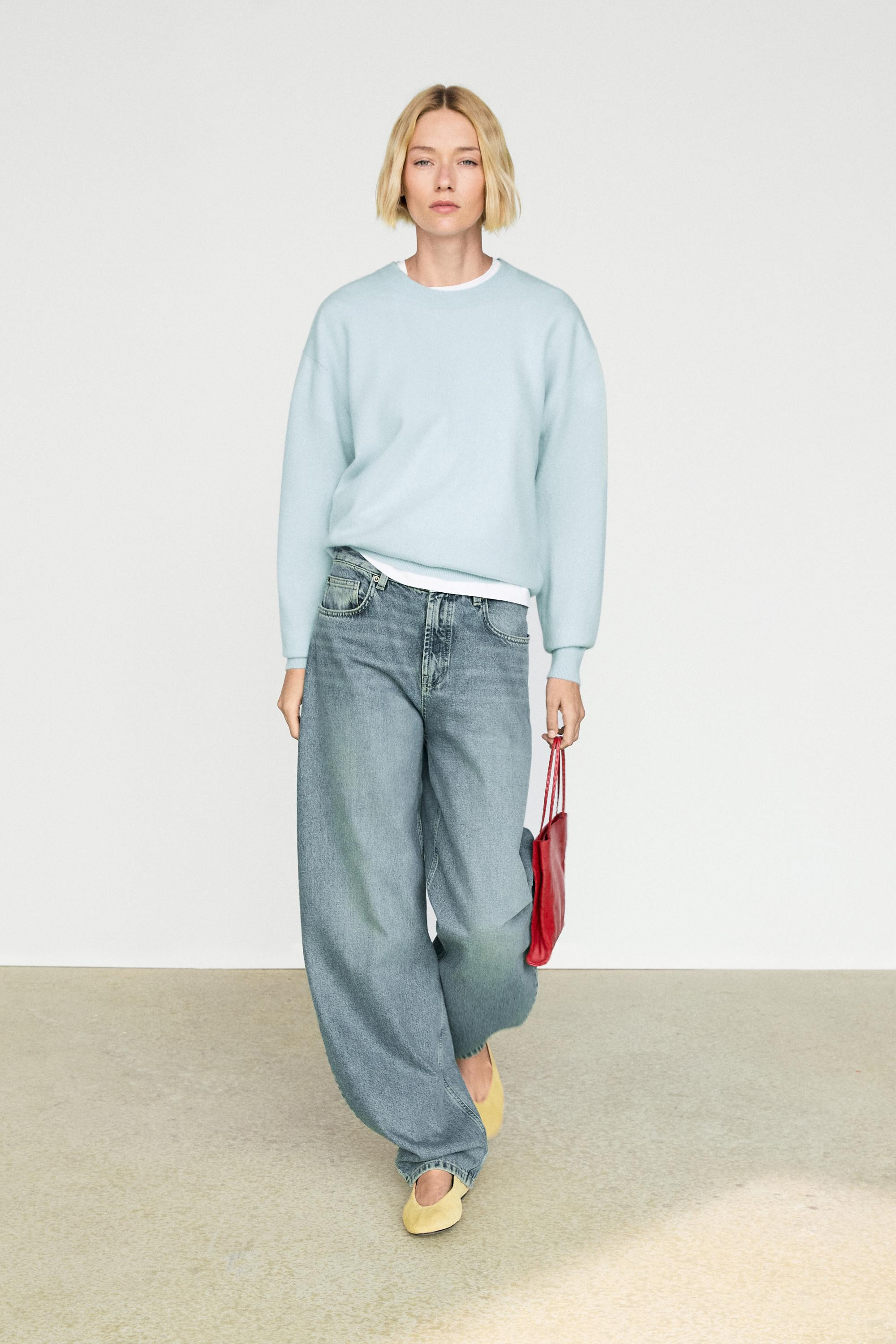 100% cashmere long sleeve sweater | Massimo Dutti UK
