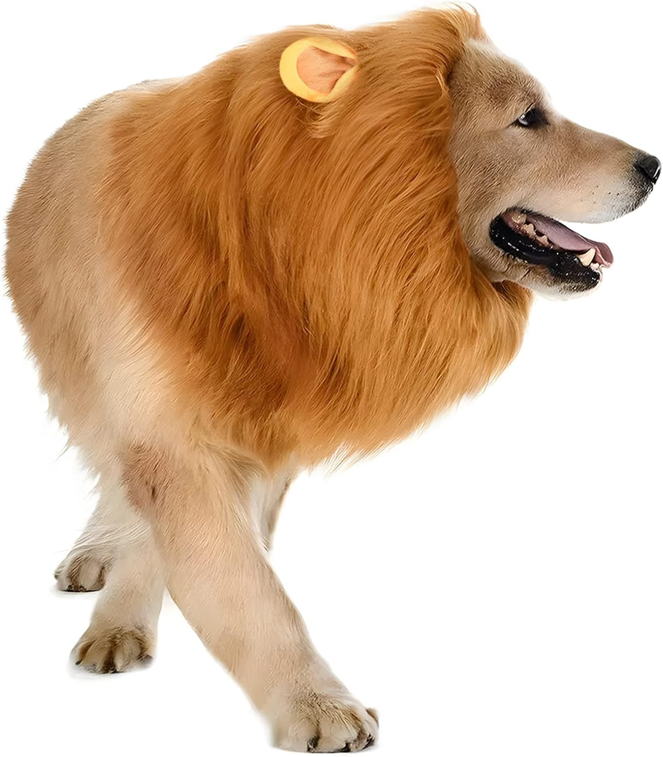 Dog Lion Mane Costume - Realistic Mane with Ears for Medium to Large Sized Dogs, Pet Halloween Costumes Birthday Party Cosplay Apparel | Amazon (US)