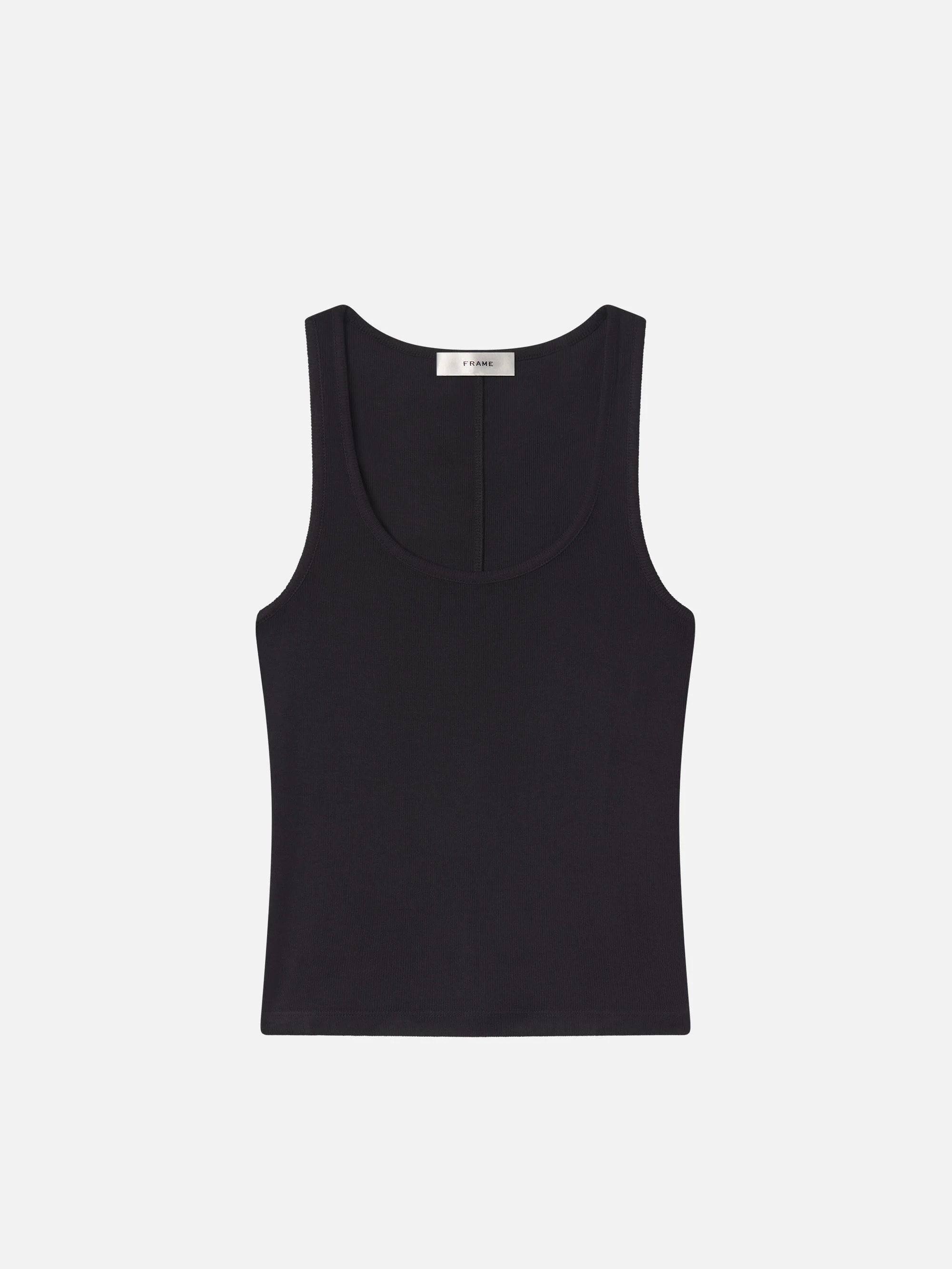 The Rib Scoop Neck Tank -- Black | Frame Denim