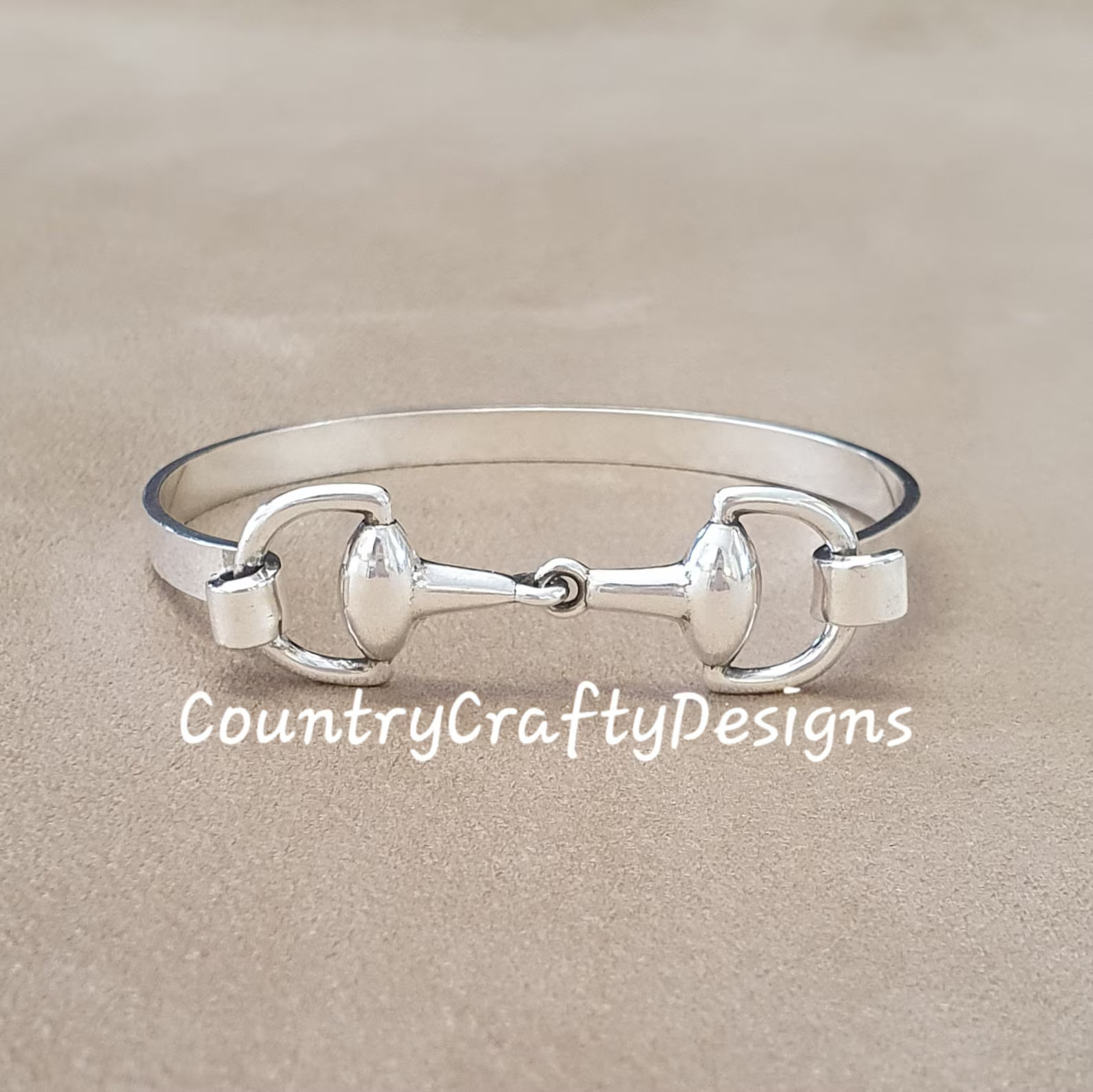 Snaffle Bit Cuff Bracelet Silver, Perfect Equestrian Gift. Comes Boxed - Etsy | Etsy (US)