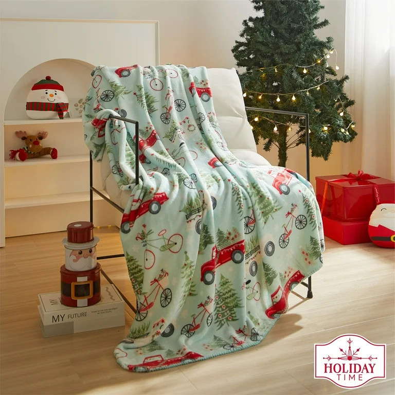 Holiday Time Christmas Truck Plush Throw Blanket | Walmart (US)