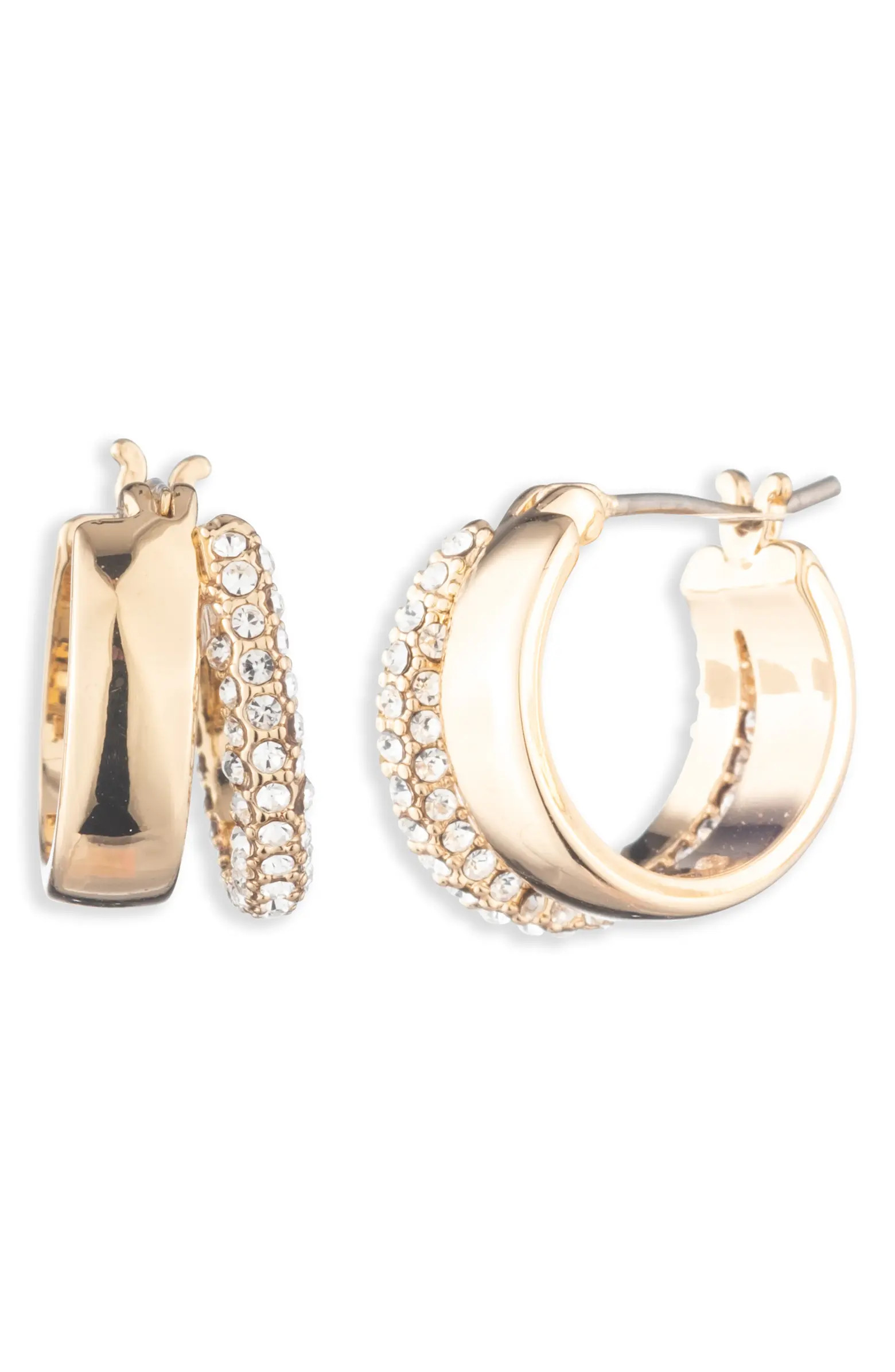 Lauren Ralph Lauren Split Pavé Hoop Earrings | Nordstrom | Nordstrom