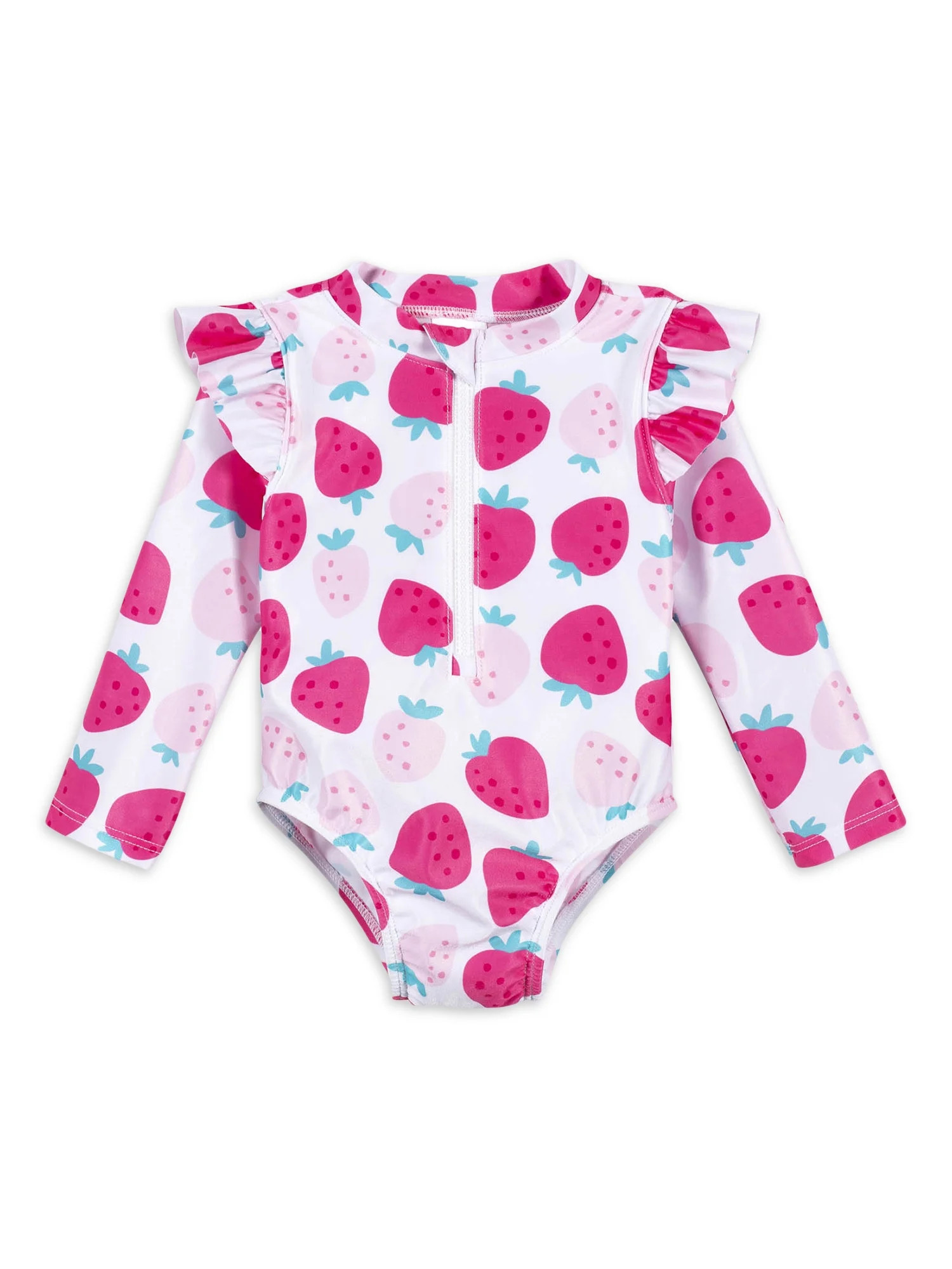 Gerber Baby & Toddler Girl One Piece Long Sleeve Swimsuit Rash Guard with UPF 50+ (0/3M - 5T) - W... | Walmart (US)