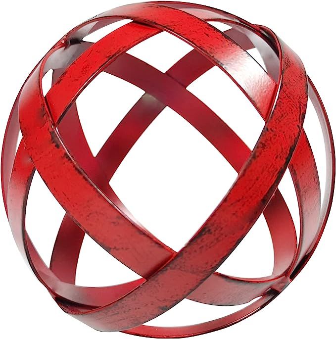 Decorative Sphere - Metal Band Sphere - Home Decor Accents - Tabletop Decorations for Living Room... | Amazon (US)