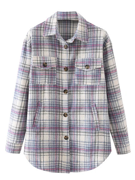 'Lilly' Plaid Oversized Shirt Jacket | Goodnight Macaroon