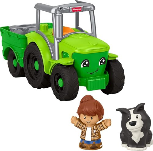 Fisher-Price Little People Toddler Toy Push & Play Tractor Push-Along Musical Farm Vehicle with 2 Figures for Pretend Play Kids Ages 1+ Years | Amazon (US)