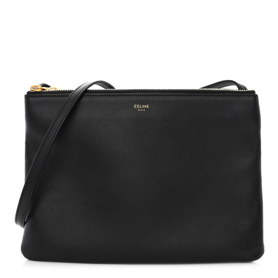 Lambskin Large Trio Crossbody Bag Black | FASHIONPHILE (US)