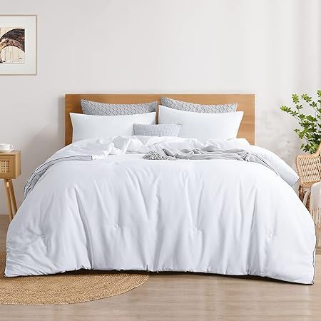 Bedsure Queen Comforter Duvet Insert - Quilted White Comforters Queen Size, All Season Down Alter... | Amazon (US)