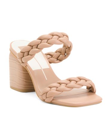 Woven Double Band Square Toe Heeled Sandals | TJ Maxx