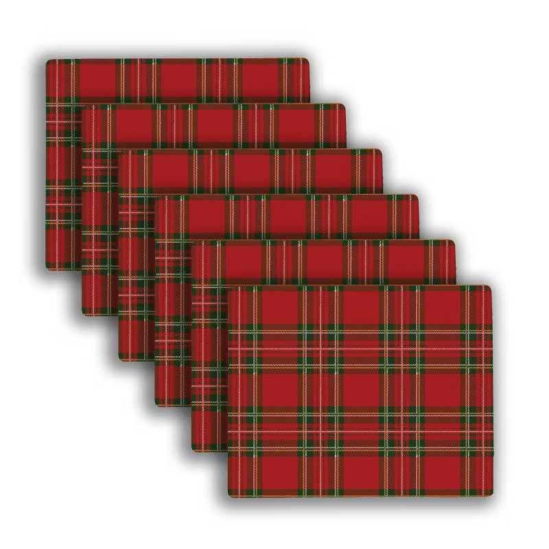 C&F Home Tartan Christmas Plaid Hardboard Placemat Set of 6 | Target