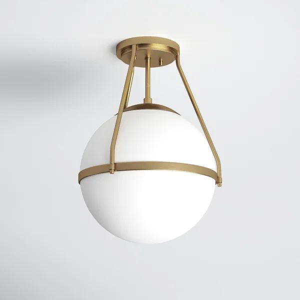 Amirah 1 - Light 13'' Simple Globe Semi Flush Mount | Wayfair North America