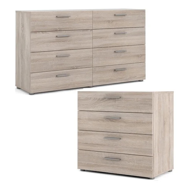 Home Square 2 Piece Bedroom Set with 8 Drawer Dresser and 4 Drawer Chest in Truffle | Walmart (US)
