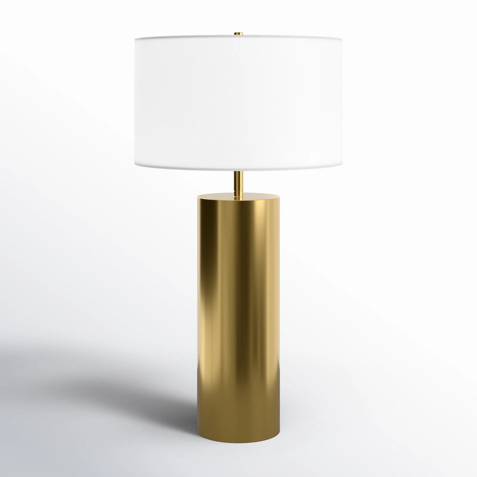 York 29.5" Tall Table Lamp with Fabric Shade in Brass/White | Wayfair North America