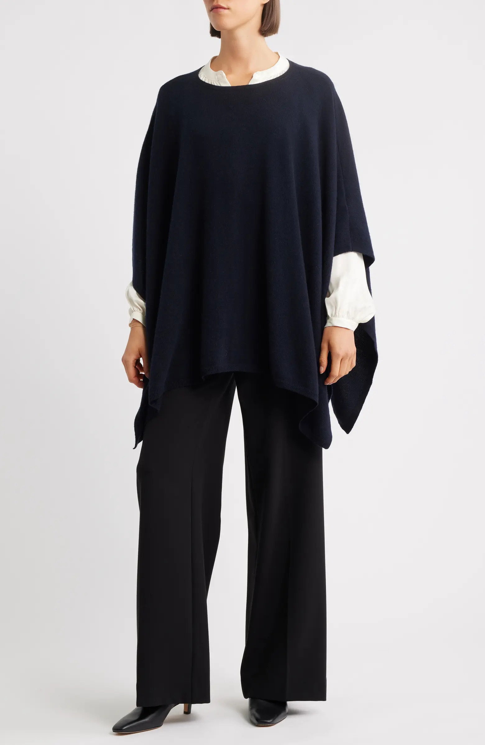 Boat Neck Silk & Cashmere Poncho | Nordstrom