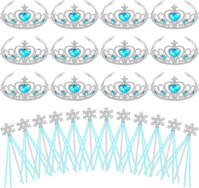HyDren Snowflake Wand Silver Tiaras and Crowns Silver Plating Plastic Tiaras Blue Snowflake Winte... | Amazon (US)