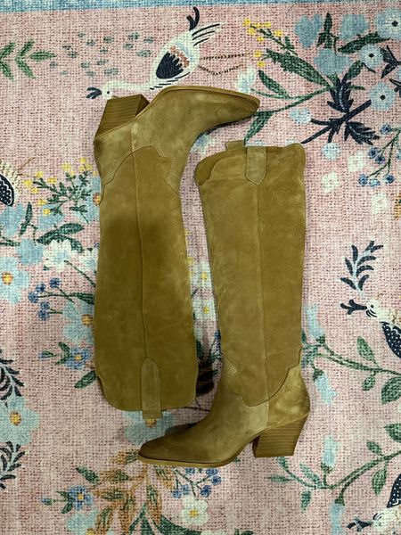 Knee high suede western boots - I wear a 7.5 and the 38 is perfect!



#LTKshoecrush #LTKstyletip #LTKSeasonal