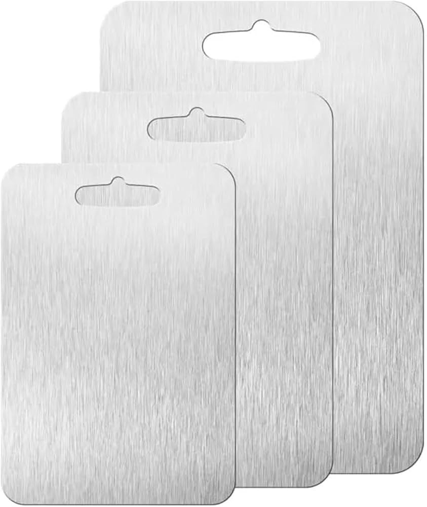Titanium Finish Cutting Board - Extra Thick 2mm, Double-Sided, Food-Grade, Lightweight Cutting Ma... | Amazon (US)