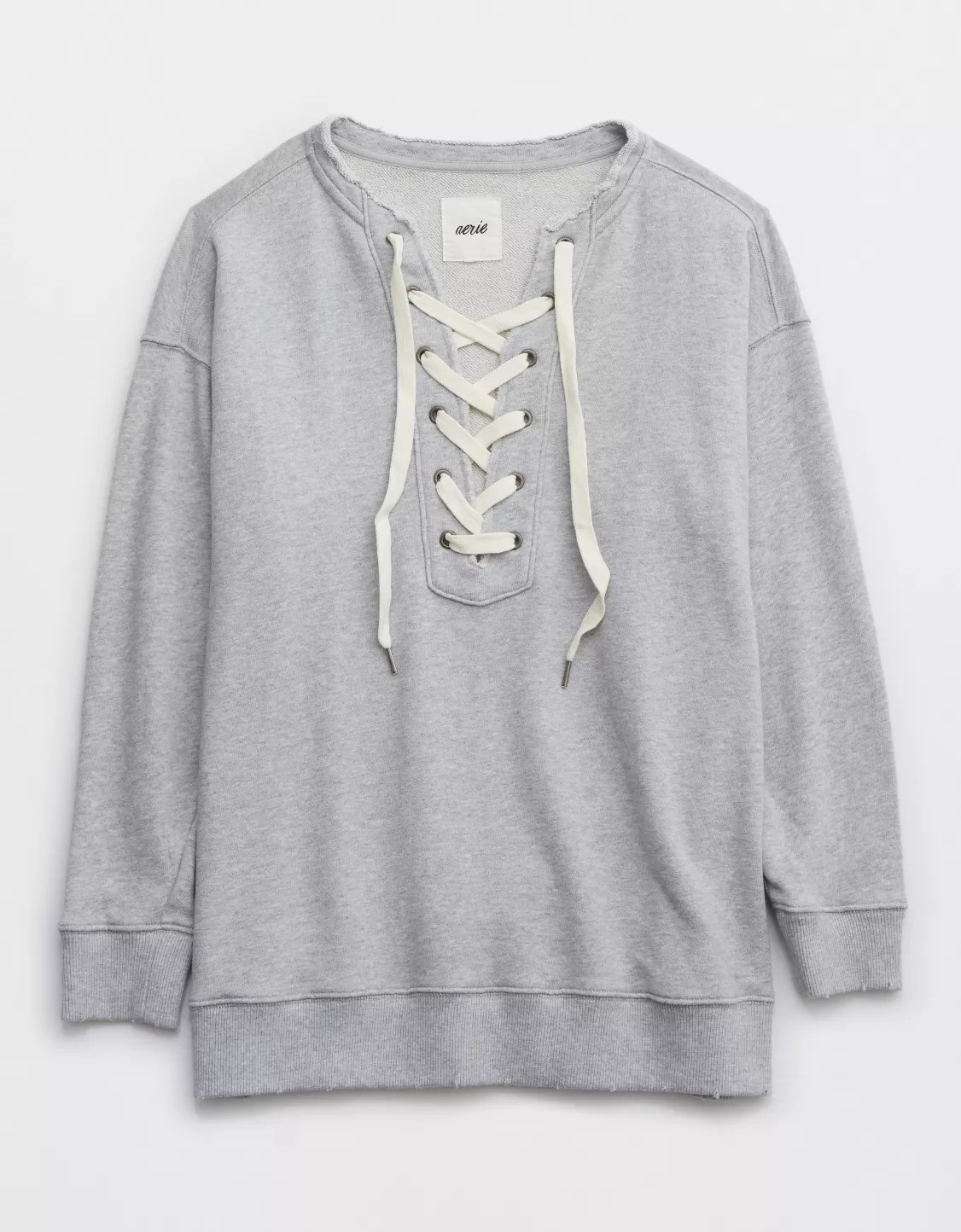 Aerie Lace Up Oversized Crew Sweatshirt | Aerie
