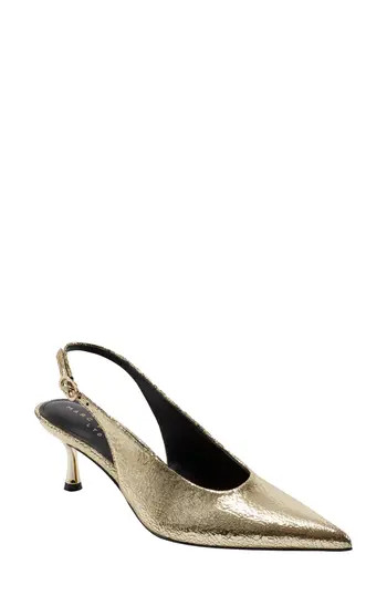 Marc Fisher LTD Reynna Pointed Toe Slingback Pump in Gold at Nordstrom Rack, Size 11 | Nordstrom Rack