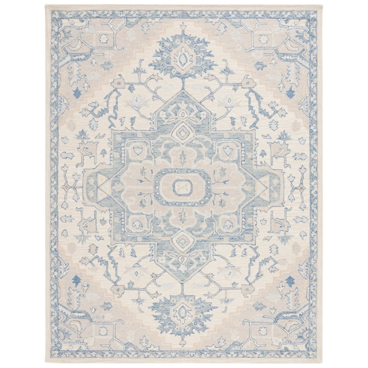 Lauren Ralph Lauren Hand Tufted Wool/Cotton Oriental Rug in Ivory/Blue | Wayfair North America