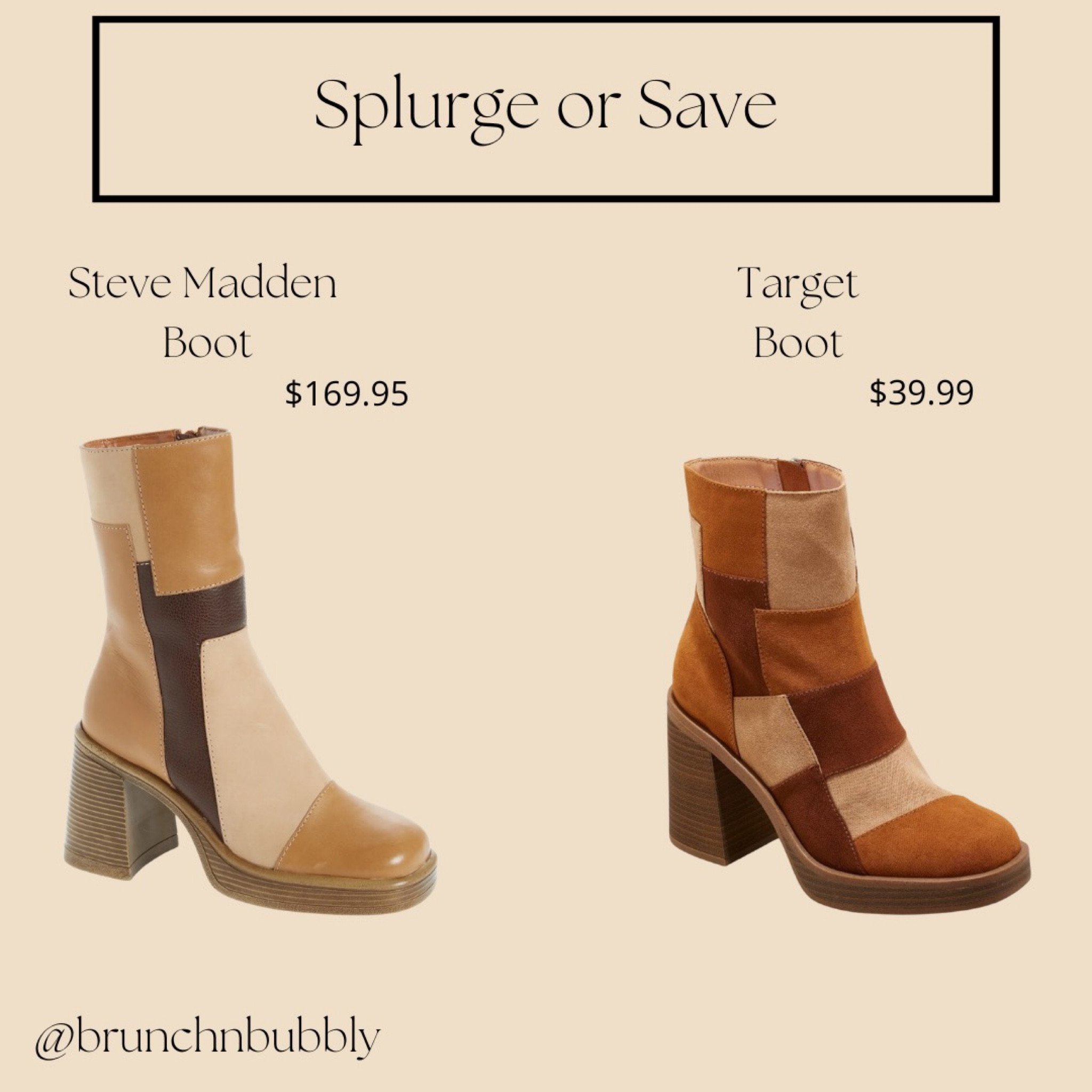 steve madden brown patchwork boots