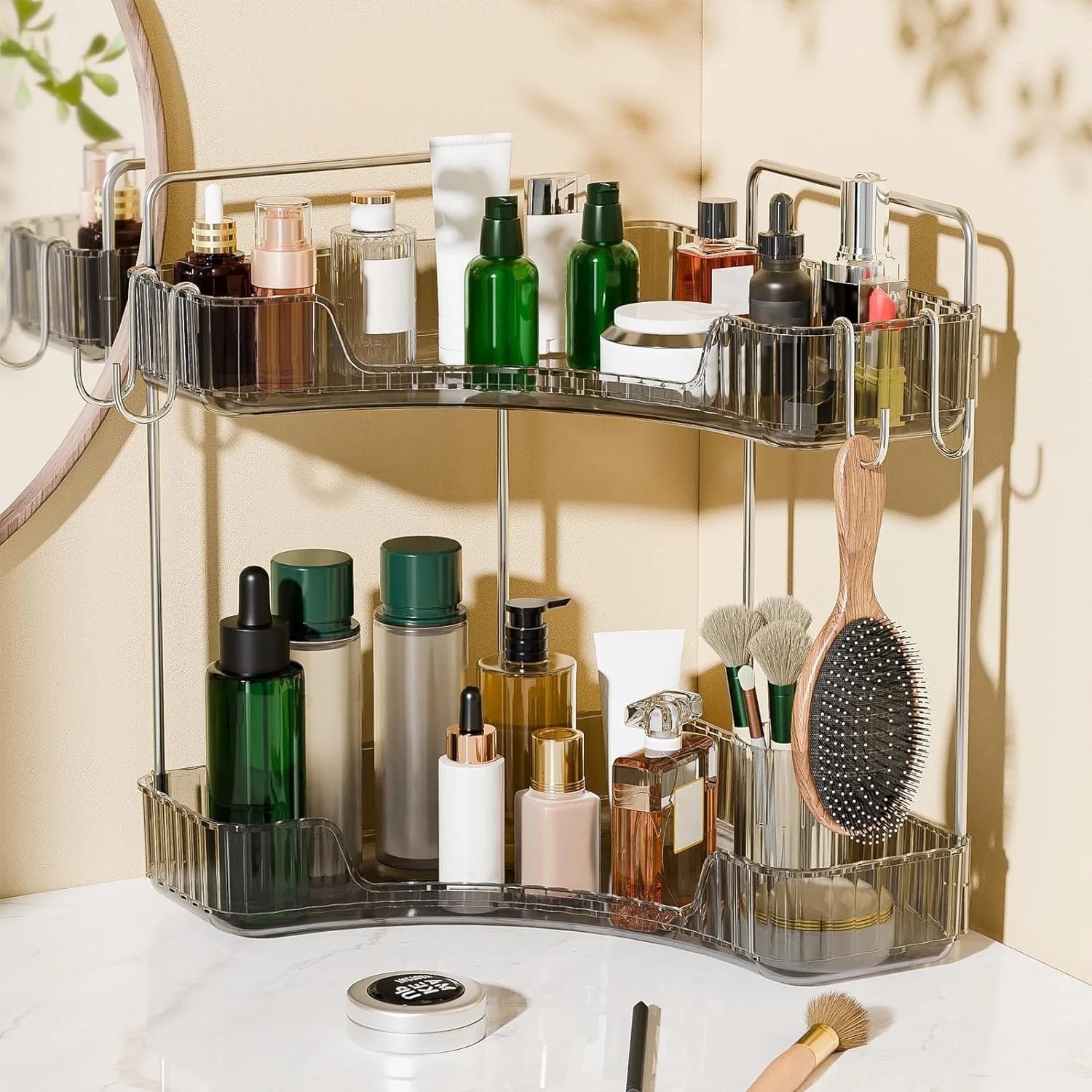 Subekyu 2 Tier Bathroom Counter Organizer Countertop,Plastic Bathroom Counter Organizer, Vanity T... | Walmart (US)