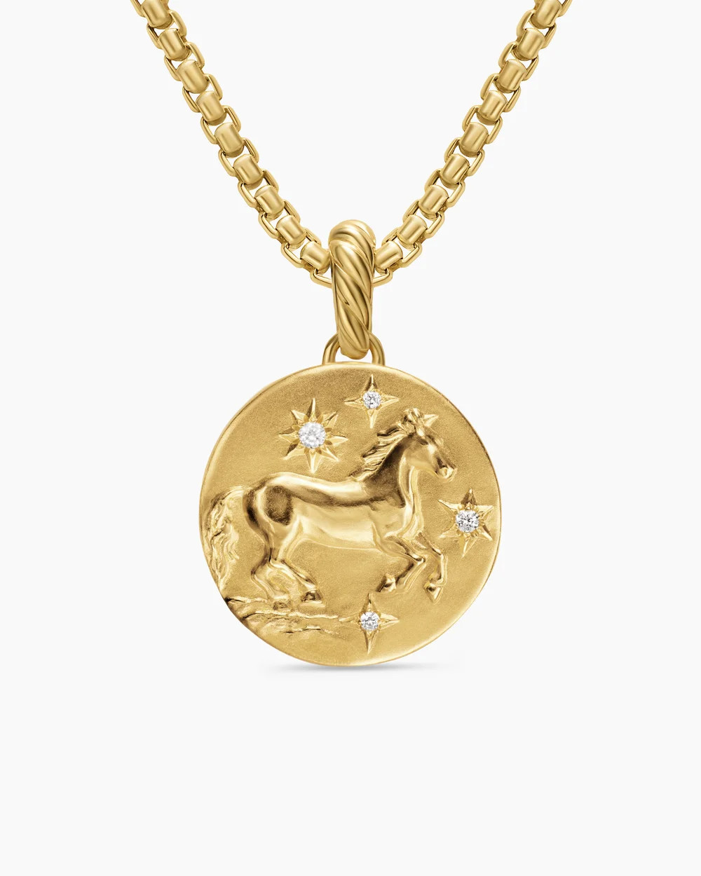 David Yurman | Lunar New Year Horse Amulet in 18K Yellow Gold with Diamonds, 19mm | David Yurman