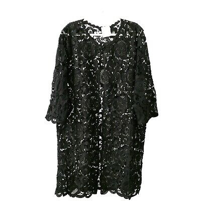 NWT Pure West & Pure Vintage Womens Black Open Crochet Lace Cover Up Size XL | eBay US