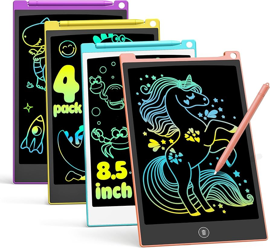 TECJOE 4 Pack LCD Writing Tablet, 8.5 Inch Colorful Drawing Board, Kids Travel Games Activity Lea... | Amazon (US)