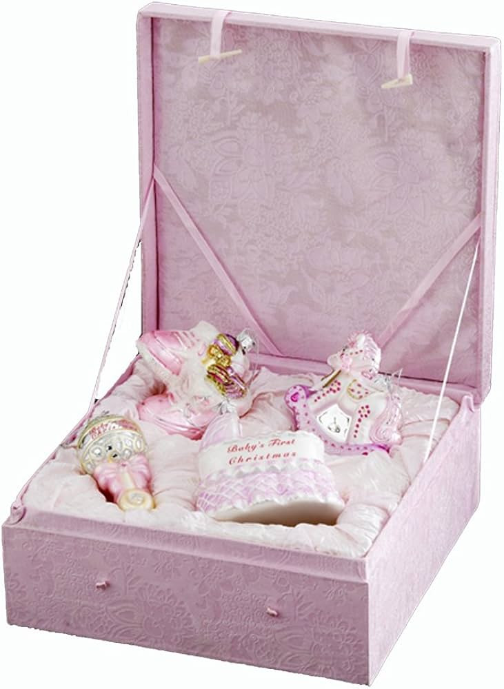 Kurt Adler NB0017G Noble Gems Glass Baby Girl Ornament, 4 Piece Set for Christmas | Amazon (US)